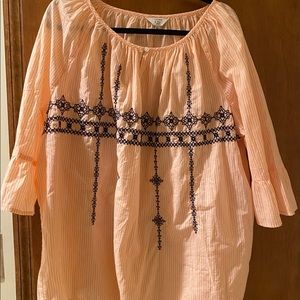 Cute peach and white striped blouse